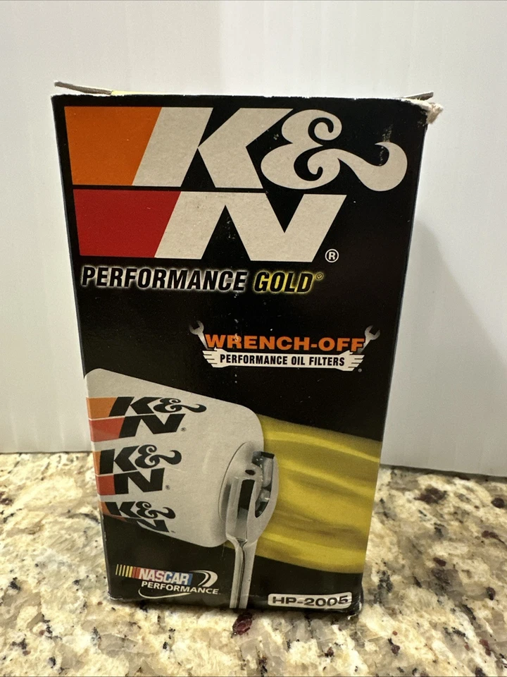 K&N HP-2005 Wrench-OFF Performance Gold Oil Filter, KN VW Audi Ford  - Image 1 of 1