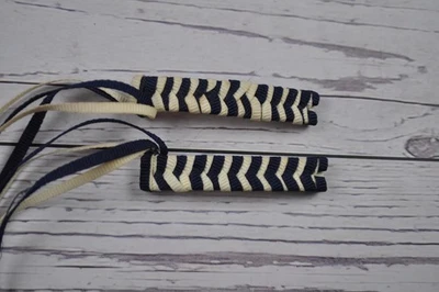 Vintage Ribbon Barrettes set of 2 Black and White  - Image 1 of 4