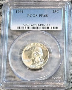 1964 Washington Quarter PCGS PR 68 - Picture 1 of 2