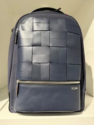 NUEVA Mochila para Laptop Tumi Harrison BRADNER 16.5” - TEJIDA Cuero y Nylon - AZUL MARINO❗️ Foto 1 de 4