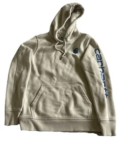 Kids Carhartt Pullover Hoodie Sweatshirt Size Youth S (4-6) Creme Blue 2021 - Picture 1 of 14
