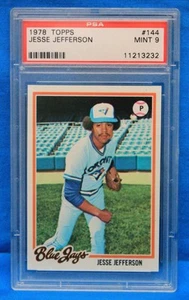 1978 TOPPS # 144 Jesse Jefferson PSA 9 MINT # 11213232 TORONTO BLUE JAYS !!!! - Picture 1 of 2