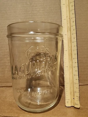 NEW 16 Oz Lagunitas brewing co large mouth beer speaks dog mason jar look glass  - Image 1 of 4