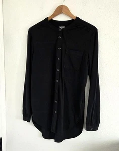 Lands End Women's Black Long Sleeve A-Line Tunic Button Up Long Sleeve Shirt S - Picture 1 of 7