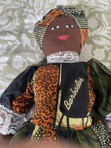 Disfraz caribeño Barbados vintage muñeca recuerdo tela suave con etiquetas en muy buena condición - Imagen 1 de 5