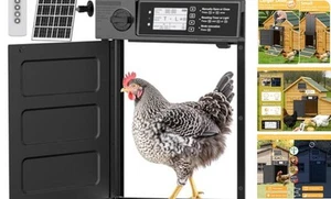 Large Size Automatic Chicken Coop Door Solar - Powered Auto Chicken Door Black - Picture 1 of 7