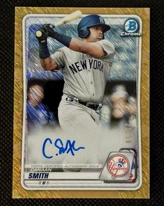 Canaan Smith-Njigba 2020 Bowman Chrome Prospects Gold Shimmer Refractor Auto /50 - Picture 1 of 2