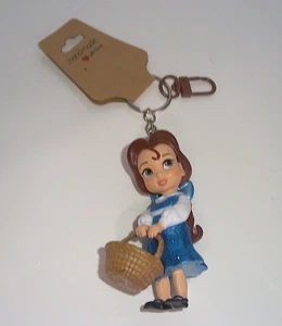 Handgefertigter Belle Schlüsselanhänger Die Schöne und das Biest Figur mit Korb Disney Upcycle - Bild 1 von 3