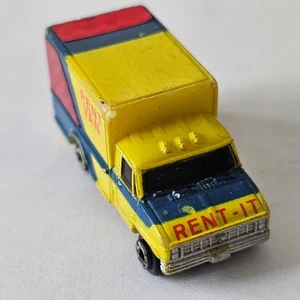 Micro Machines Ford Delivery Truck Box Van Yellow Blue Red Rent-It Reflectors - Picture 1 of 8