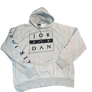 Nike Air Jordan Felpa con Cappuccio Uomo Grande Grigio Pullover Jumpman Logo Basket - Foto 1 di 5