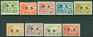 SG O22-O30 New Guinea 1925-31. 1d to 2/- set of 9. Fresh mounted mint... - Picture 1 of 1