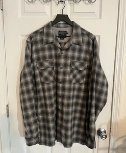 CAMISA DE TABLERO PENDLETON RARA SOMBRA FRANELA A CUADROS TALLA GRANDE ALTA - GRIS TOSTADO OMBRE - Imagen 1 de 4