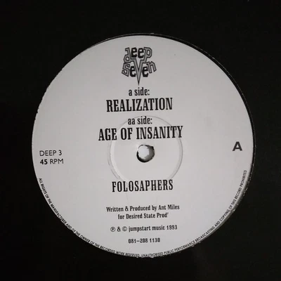 "Folosaphers" a side Realization aa side  Age of insanity. deep seven 45rpm Mint - Image 1 of 2