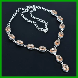 Sisters Day Sale 925 Silber Oval Morganit Stein Geburtstag Kette Halskette Schmuck - Bild 1 von 6