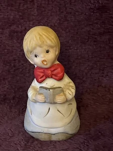 Jasco 1978 Christmas Merri Bells Choir Boy w Slingshot Porcelain Bell - Picture 1 of 4