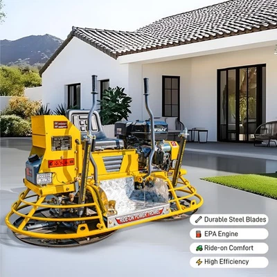 Free Shipping New Concrete Ridie-on Power Trowel Machine with 13HP Power Engine - Image 1 of 4