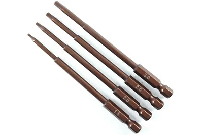 Metric Hex Driver Speed Tip RC Power Tool Bits Set of 4 (1.5, 2.0, 2.5, 3.0 mm) - Image 1 of 4