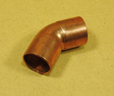 5 Pieces - 3/4" Copper 45 Degree Elbow, Fem x Fem, Sweat Solder Fittings - Image 1 of 4