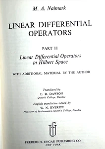 Vintage BookLinear Differential Operators, Part II - by M.A. Naimark HB 1968 - Picture 1 of 20
