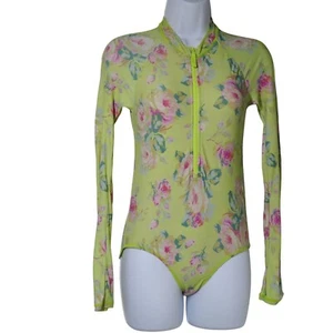 CREWCUTS Girls Yellow Floral Cottagecore Swim Suit Rashguard SPF 50 Size 10 - Picture 1 of 13