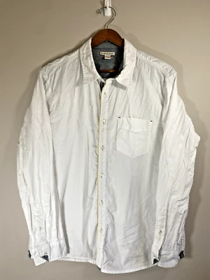 Camisa Carbono 2 Cobalto Para Hombres Grande Blanca Algodón Abotonada Informal Preppy Fiesta Foto 1 de 4