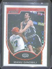 2007-08 Bowman Chrome Xfractor #51 Manu Ginobili No 14 of 50