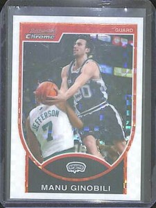 2007-08 Bowman Chrome Xfractor #51 Manu Ginobili No 14 of 50