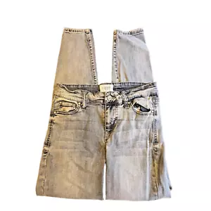 Pantalones de mezclilla Celebrity rosa para mujer 7 junior ajustados elásticos tiro bajo desgastados (W26 L28) - Imagen 1 de 8
