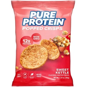 Pure Protein Popped Crisps Sweet Kettle High Protein Snack 12 bags keto chips - Picture 1 of 2