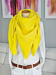 Italy Moda Großer Musselin Tuch Double Gauze 145 X 135 Gelb