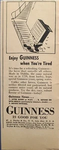 Guiness Stout Brew Dublin Tired Worker Good For You Vintage Print Ad 1940 - Imagen 1 de 4
