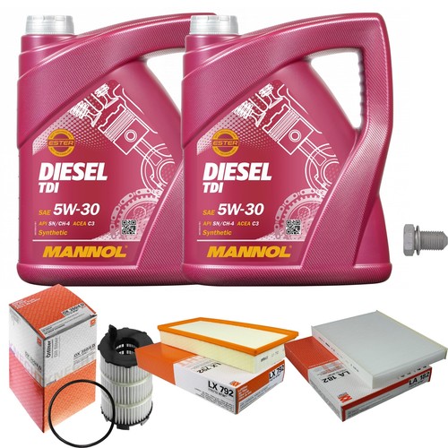 MAHLE Inspektionspaket 10 L MANNOL Diesel TDI 5W30 für Audi Q7 4.2 FSI