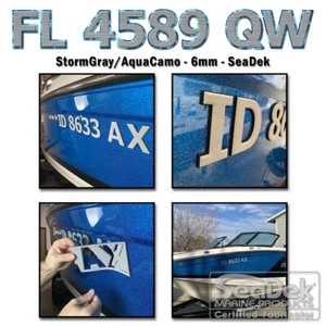 SeaDek erhöhte 3" Bootsregistrierungsnummern Set | Peel & Stick Installation - SG/AQ - Bild 1 von 8