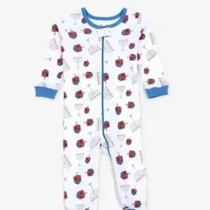 Kids Hanukkah Footed Cotton Pajamas Size 5 - Picture 1 of 6