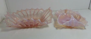 Vidrio artístico Fostoria rosa opalescencia 2 piezas - Imagen 1 de 11
