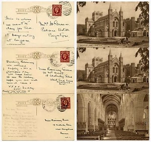 GB PHILATELIC CONGRESS 1936 PAIGNTON SPECIAL DUPLEX on 3 CARDS PPCs + MESSAGES - Picture 1 of 2