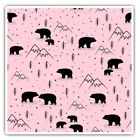 2 x Square Stickers 7.5 cm - Pink Bear Pattern Mountain Hiking Travel  #46054