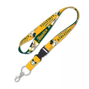 OAKLAND ATHLETICS MICKEY MOUSE DISNEY LANYARD DETACHABLE BUCKLE NEW WINCRAFT 👀 - Picture 1 of 1