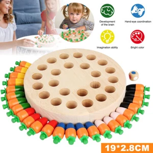 Karotten Montessori Spielzeug ab 3 Jahre, Gedächtnis Schach Geschenk Gift Holz - Bild 1 von 14