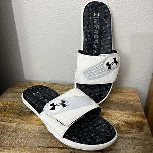 Under Armour UA Mercenary SlideBlack White Sandal Sz men’s 13 - Picture 1 of 6