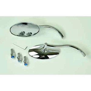 Side Mirror, Harley Style, Aluminum Bolt On, Pair Dunebuggy & VW - Foto 1 di 1