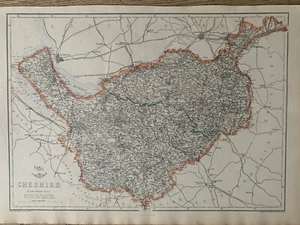 1863 Cheshire Original Antique Hand Coloured Weekly Dispatch Map - Picture 1 of 3