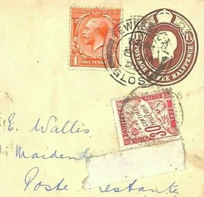 GB GLOS *Tewkesbury* 1929 Cover France POSTE RESTANTE TAXE Postage Dues M138 - Image 1 of 4