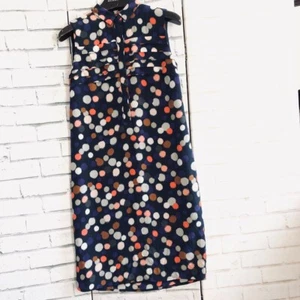 Hobbs Dress Silk Pattern Blue Sleeveless Collared Size 8 - Imagen 1 de 4