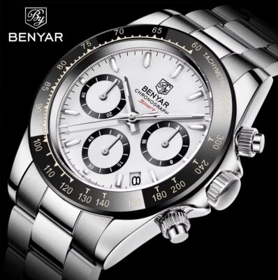 Reloj BENYAR Hombre Marca de Lujo Hombre Deportivo Acero Inoxidable Nuevo 2025 Cuarzo Informal Foto 1 de 4