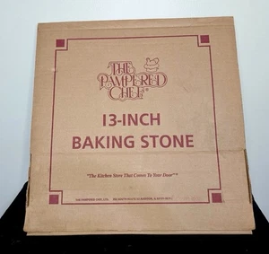 1990's PAMPERED CHEF 13" Round Pizza Baking Stone in Original Box BRAND NEW - Picture 1 of 5