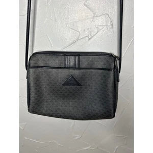 Vintage Liz Claiborne Umhängetasche schwarz geometrisches Muster Handtasche - Bild 1 von 6