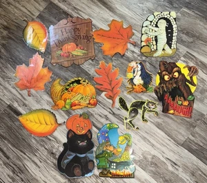 13 VTG Thanksgiving Halloween Beistle Hallmark Diecuts Hanging Paper Decor Read - Picture 1 of 23