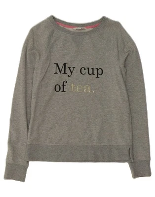 BODEN Mujer Gráfico Gran Tamaño Sudadera Jersey Reino Unido 6 XS Gris Algodón BF08 Foto 1 de 3