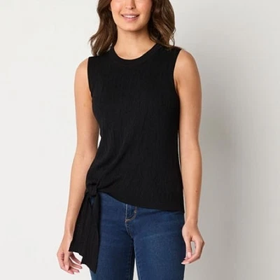 Suéter Pullover Liz Claiborne Mujer Negro Cuello Redondo Sin Mangas Talla L Nuevo con Etiquetas Foto 1 de 4